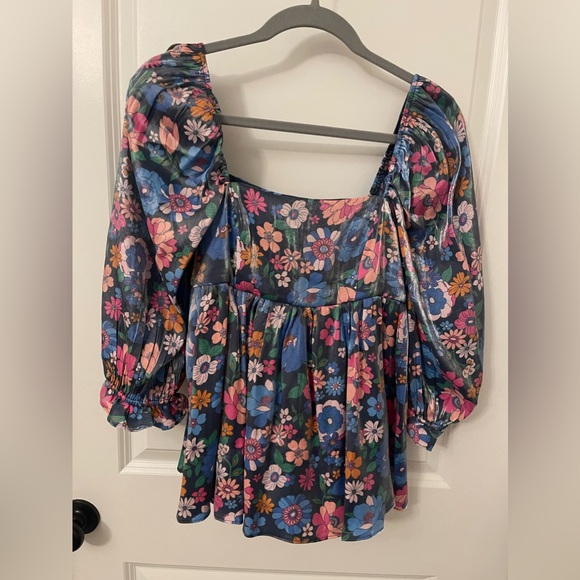 Retro Floral Baby Doll Top - Picture 1 of 3